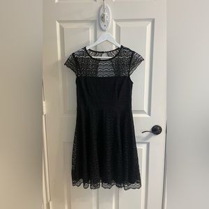 Black lace top party dress